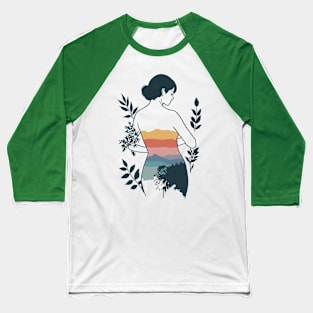 Woman meens Nature Baseball T-Shirt